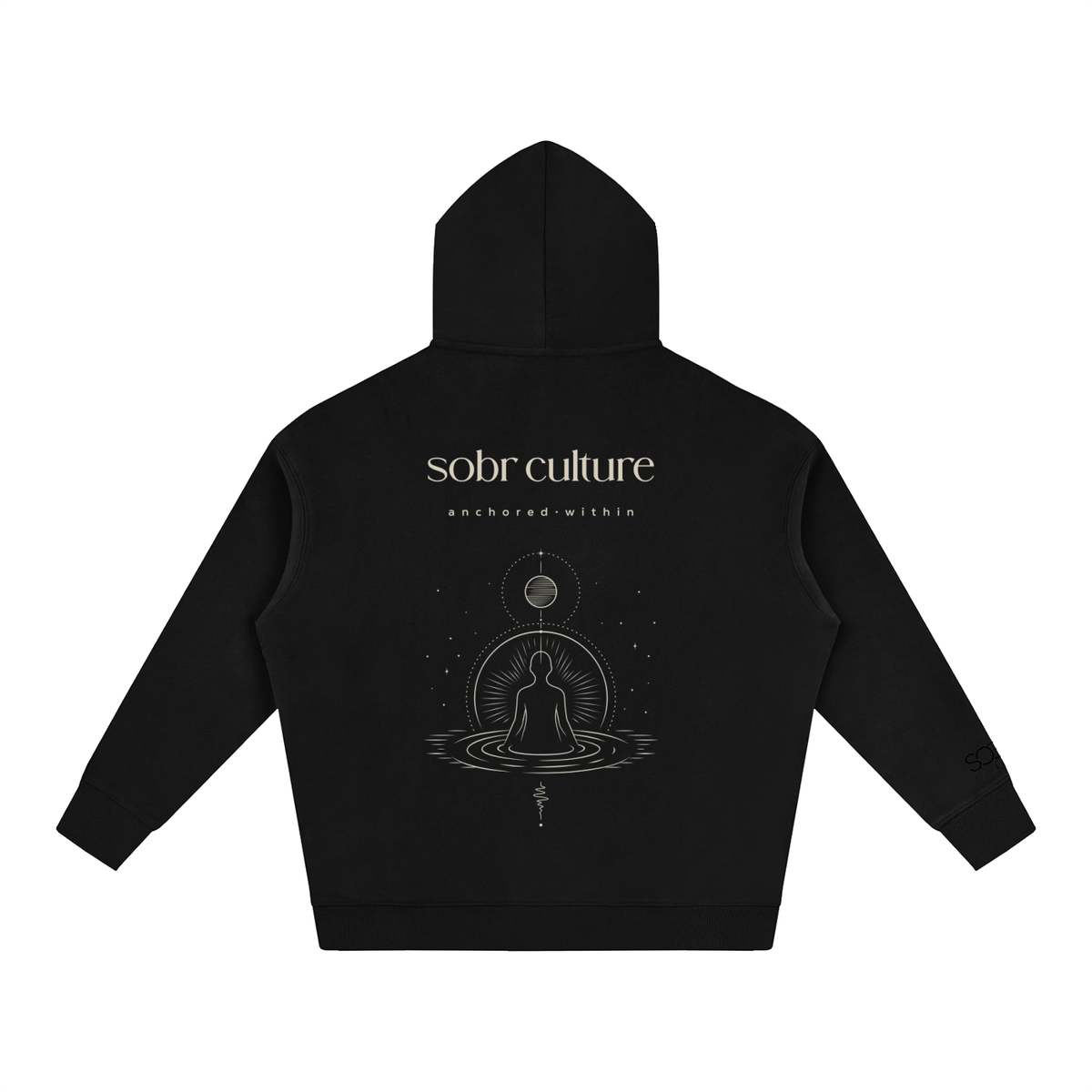 Anchored Within Hoodie Black – Back View with Anchored Within Graphic