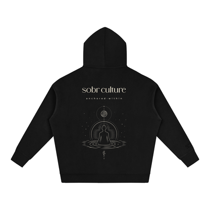 Anchored Within Hoodie Black – Back View with Anchored Within Graphic