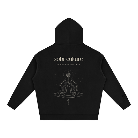 Anchored Within Hoodie Black – Back View with Anchored Within Graphic