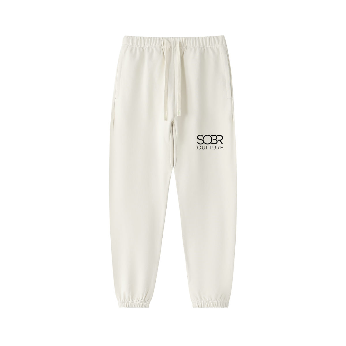 The Essentials Cotton Sweatpants in Apricot – Front View