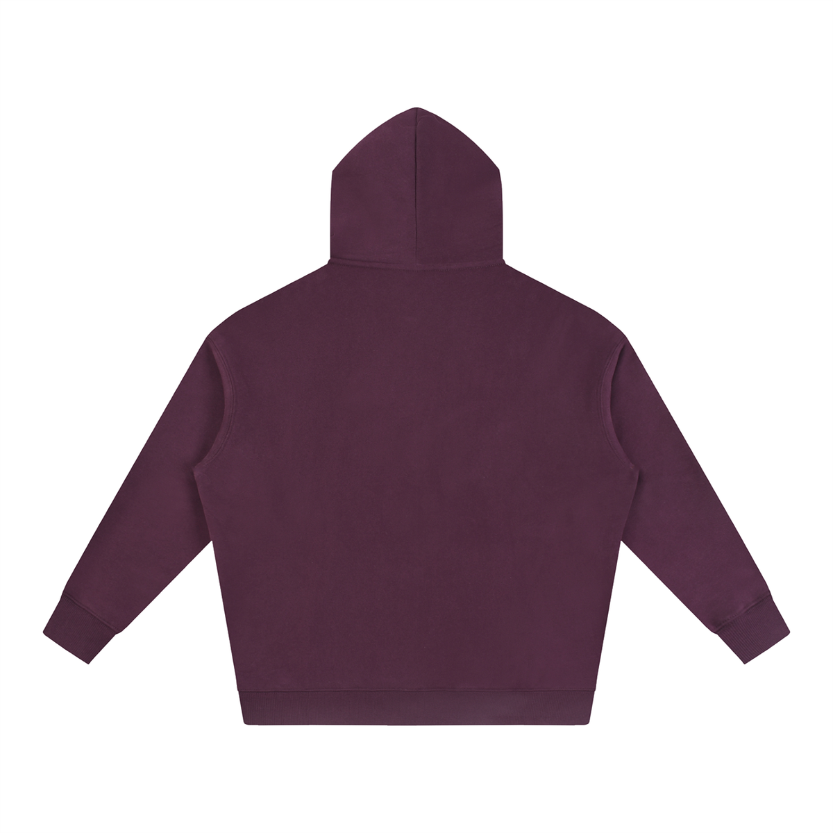 The Essentials Fleece Hoodie in Plum Purple – Back View