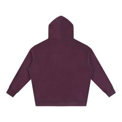 The Essentials Fleece Hoodie in Plum Purple – Back View