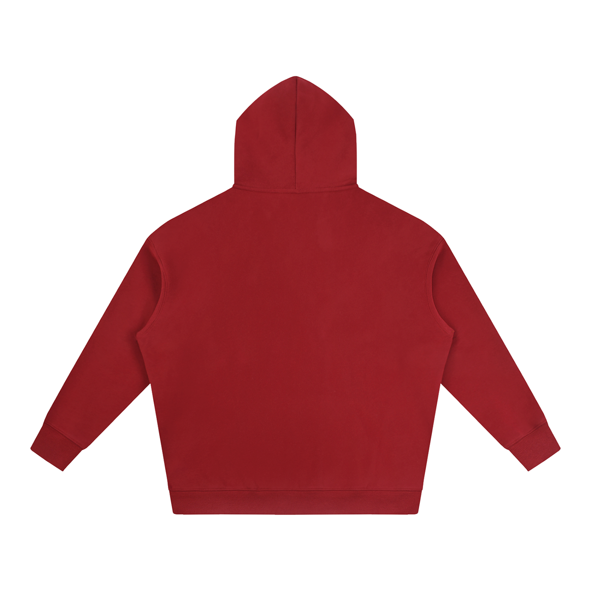 The Essentials Fleece Hoodie in Red – Back View