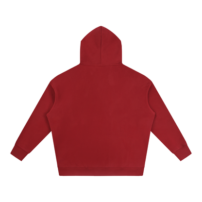 The Essentials Fleece Hoodie in Red – Back View