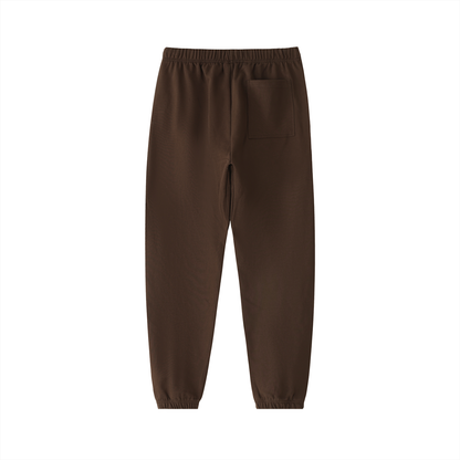 The Essentials Cotton Sweatpants in Coffee – Back View